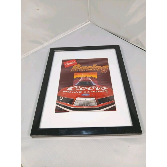 VTG 1986 Bill Elliott Coors/Melling NASCAR Framed 8.5 x 10" Fan Photo 12" x 15" - Picture 3 of 3